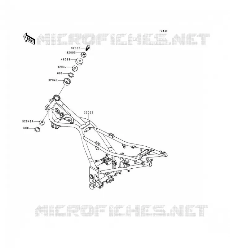 CH&Acirc;SSIS Kawasaki MOTOS 250 2000 NINJA 250R  EX250-F14