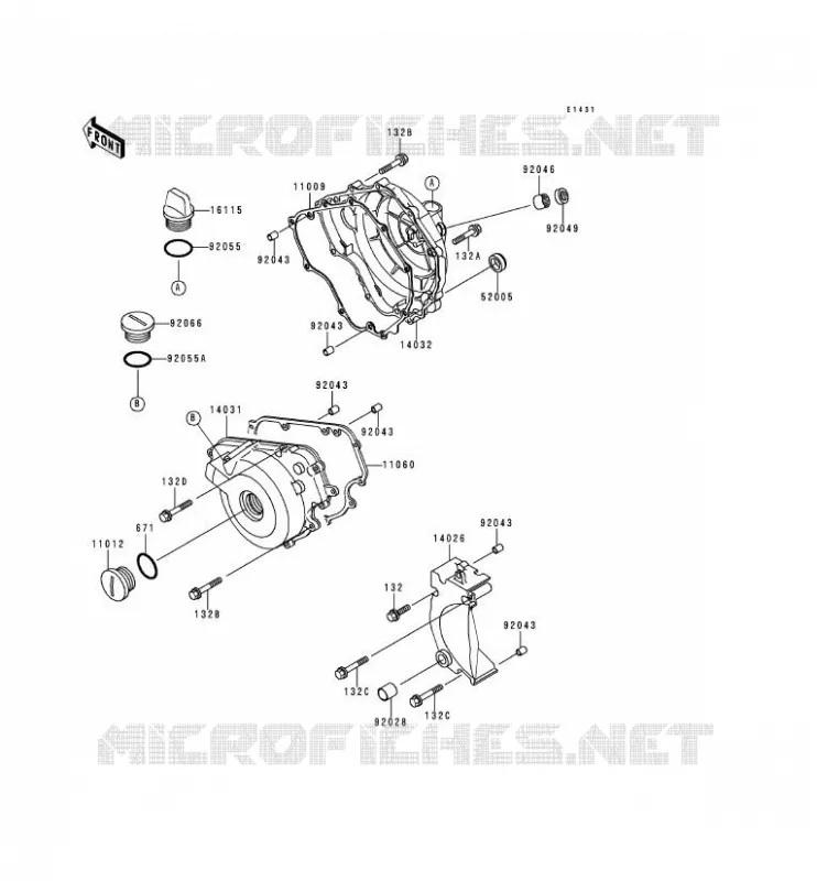 COUVERCLES MOTEUR Kawasaki MOTOS 250 2000 NINJA 250R  EX250-F14
