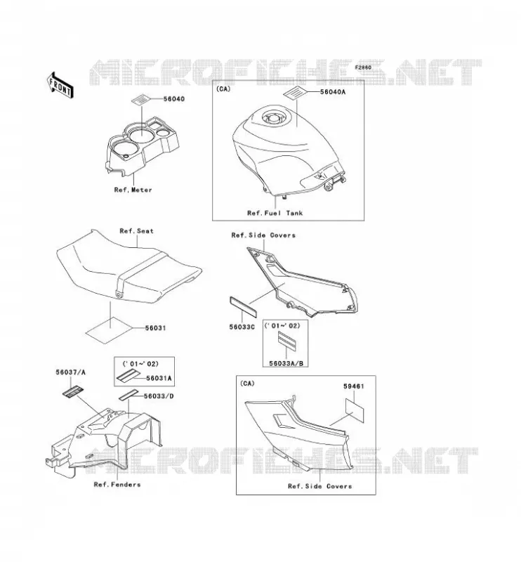 LABEL Kawasaki MOTOS 250 2005 NINJA 250R  EX250-F19