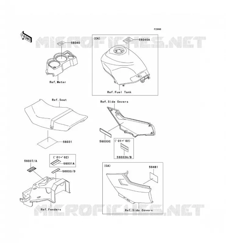 LABEL Kawasaki MOTOS 250 2005 NINJA 250R  EX250-F19