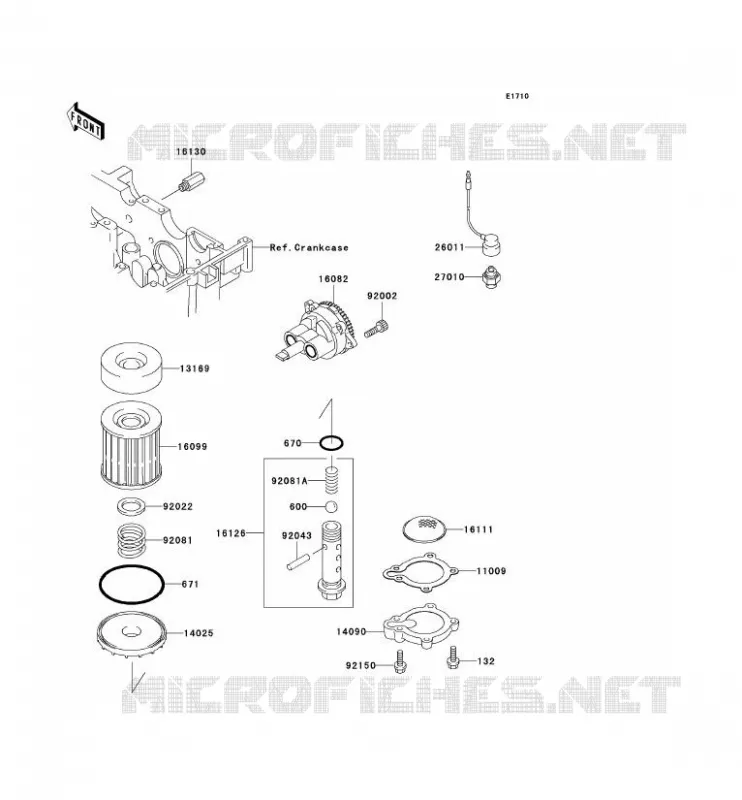 POMPE A HUILE/FILTRE &Agrave; HUILE Kawasaki MOTOS 250 2006 NINJA 250R  EX250F6F