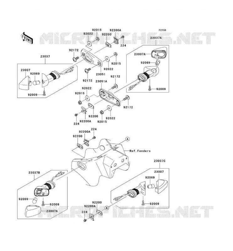 CLIGNOTANTS Kawasaki MOTOS 250 2007 NINJA 250R  EX250F7F
