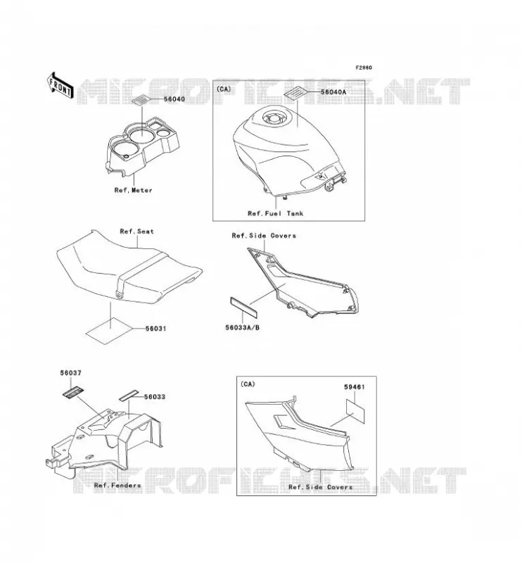 LABEL Kawasaki MOTOS 250 2007 NINJA 250R  EX250F7F