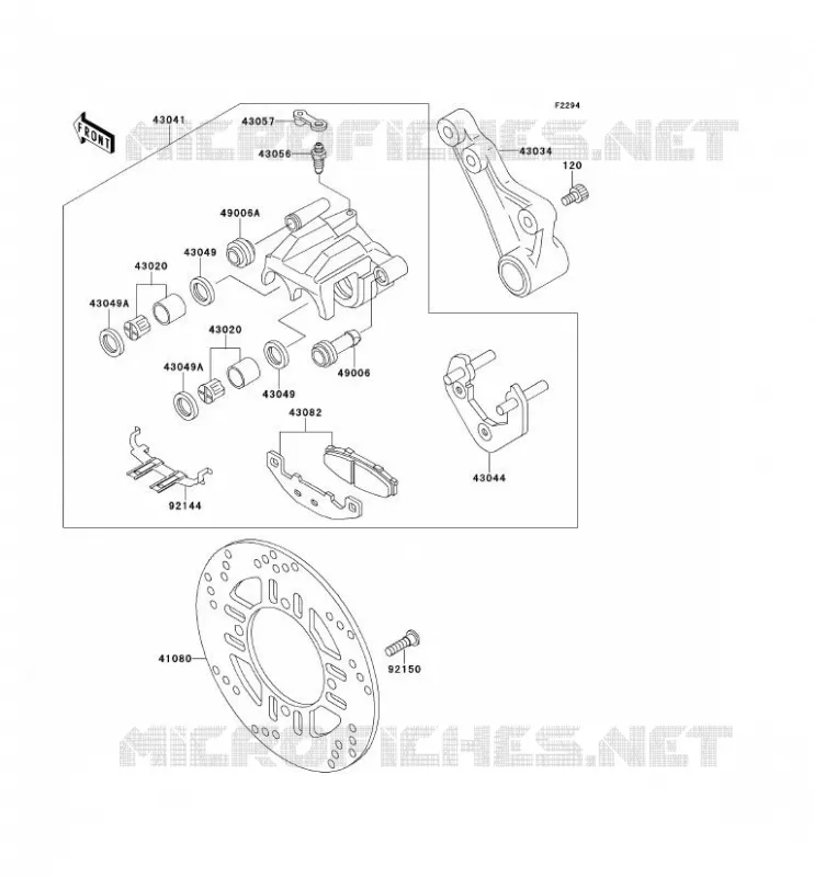 FREIN ARRIERE Kawasaki MOTOS 250 1995 GPX250R  EX250-F9