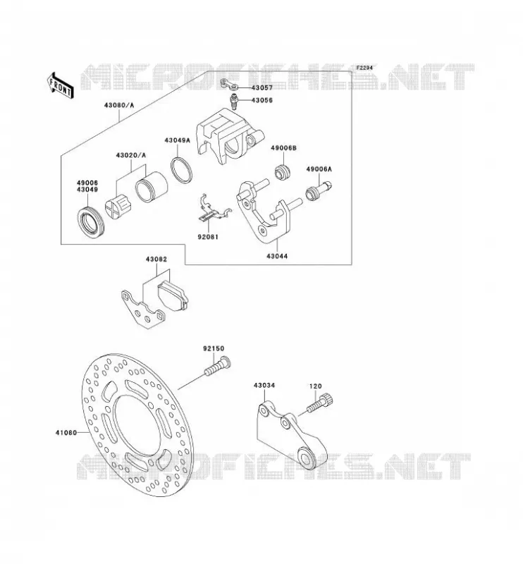 FREIN ARRIERE Kawasaki MOTOS 250 2002 ZZR250  EX250-H13