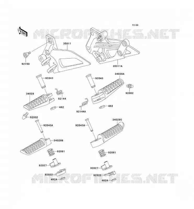 REPOSE PIED Kawasaki MOTOS 250 2003 ZZR250  EX250-H14