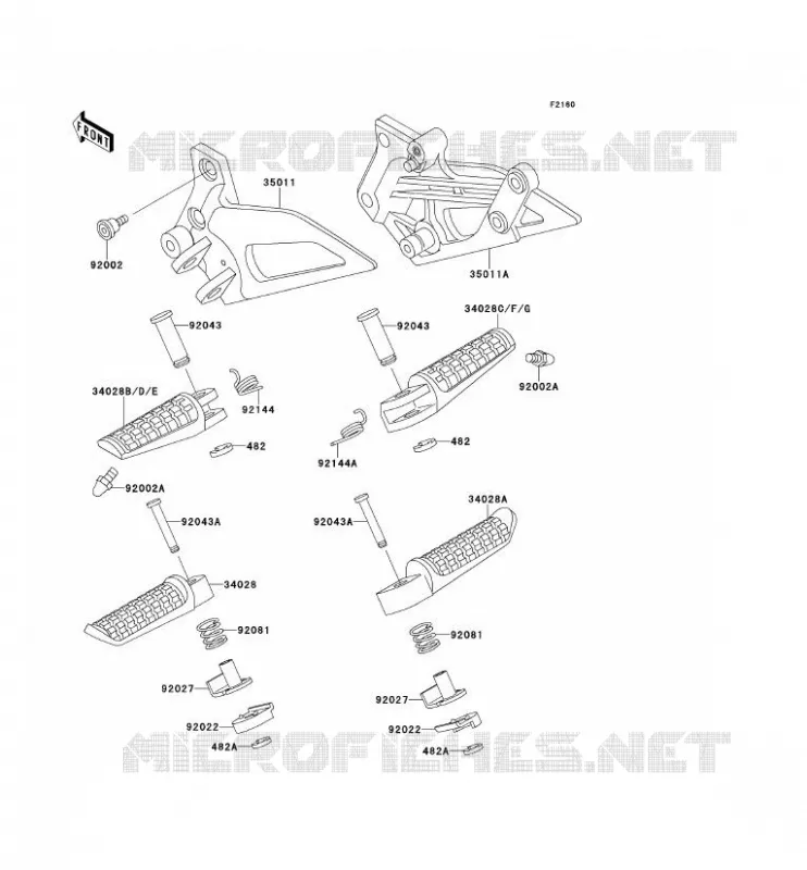 REPOSE PIED Kawasaki MOTOS 250 1992 ZZR250  EX250-H3