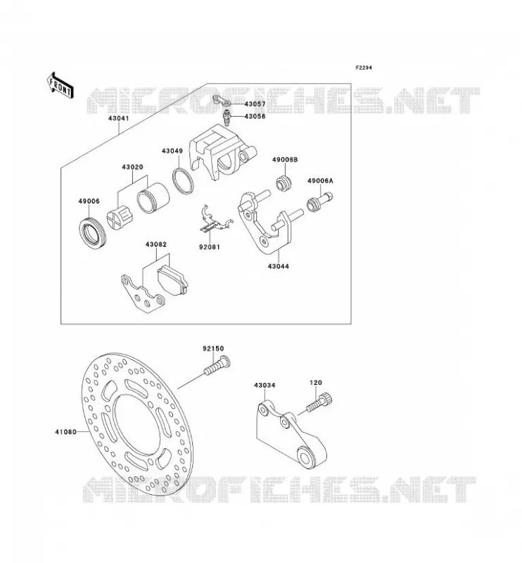 FREIN ARRIERE Kawasaki MOTOS 250 1992 ZZR250  EX250-H3