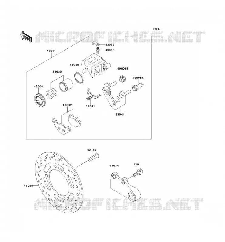 FREIN ARRIERE Kawasaki MOTOS 250 1994 ZZR250  EX250-H5