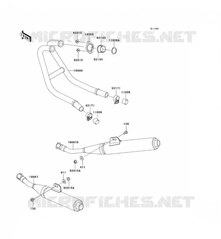 &Eacute;CHAPPEMENT Kawasaki MOTOS 250 2007 ZZR250  EX250H7F