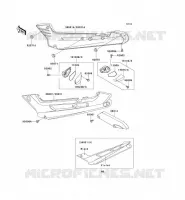 CACHE LAT&Eacute;RAL/GARDE CHAINE pour Kawasaki ZZR250 1997