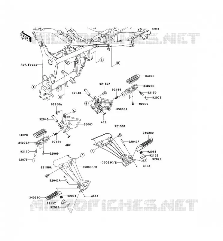 REPOSE PIED Kawasaki MOTOS 250 2009 NINJA 250R  EX250J9F
