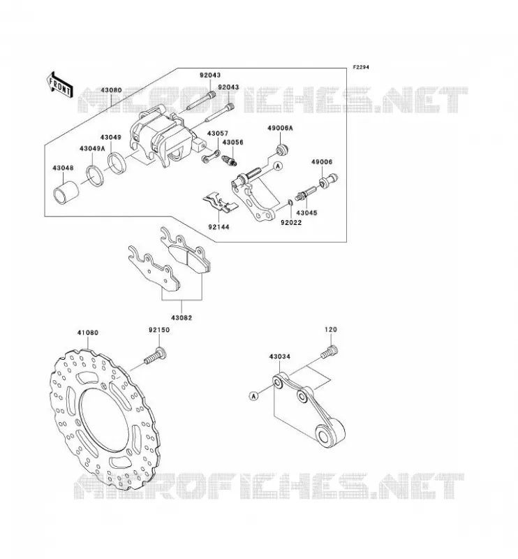 FREIN ARRIERE Kawasaki MOTOS 250 2010 NINJA 250R  EX250JAF