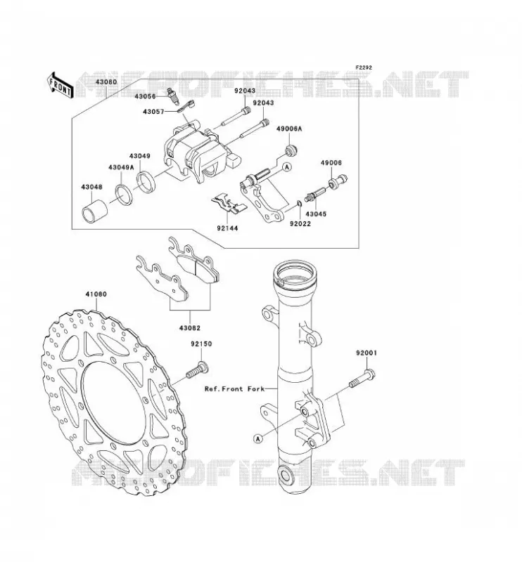 FREIN AVANT Kawasaki MOTOS 250 2010 NINJA 250R  EX250JAFA