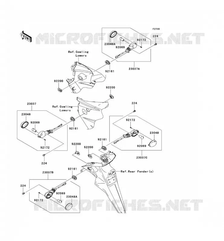 CLIGNOTANTS Kawasaki MOTOS 250 2011 NINJA 250R  EX250JBFA
