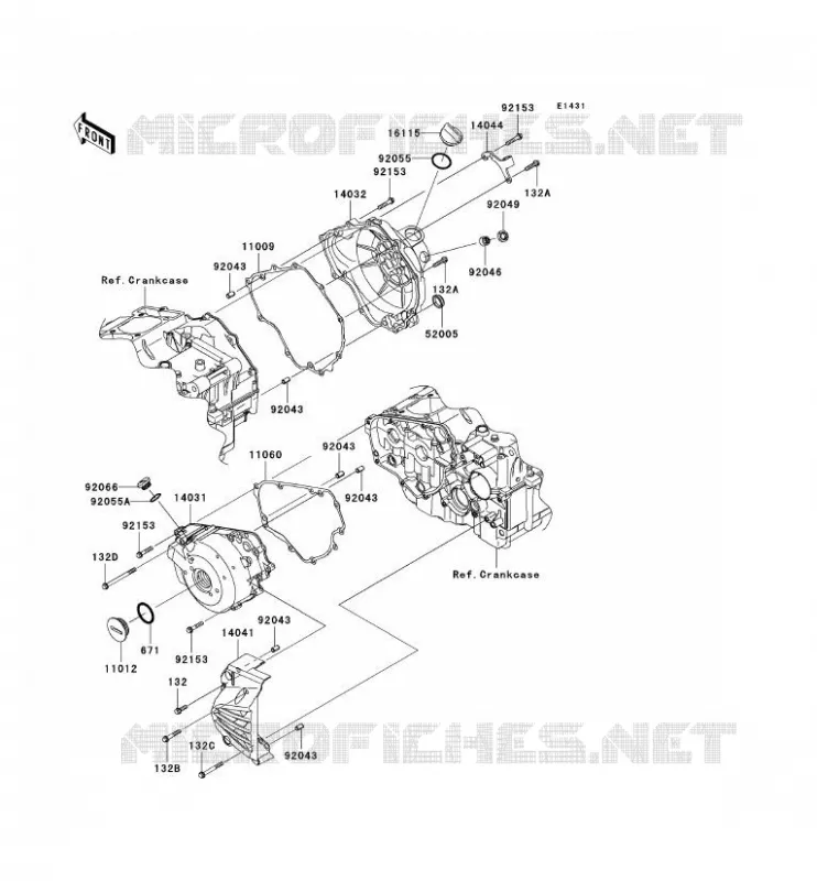 COUVERCLES MOTEUR Kawasaki MOTOS 250 2012 NINJA 250R  EX250JCF