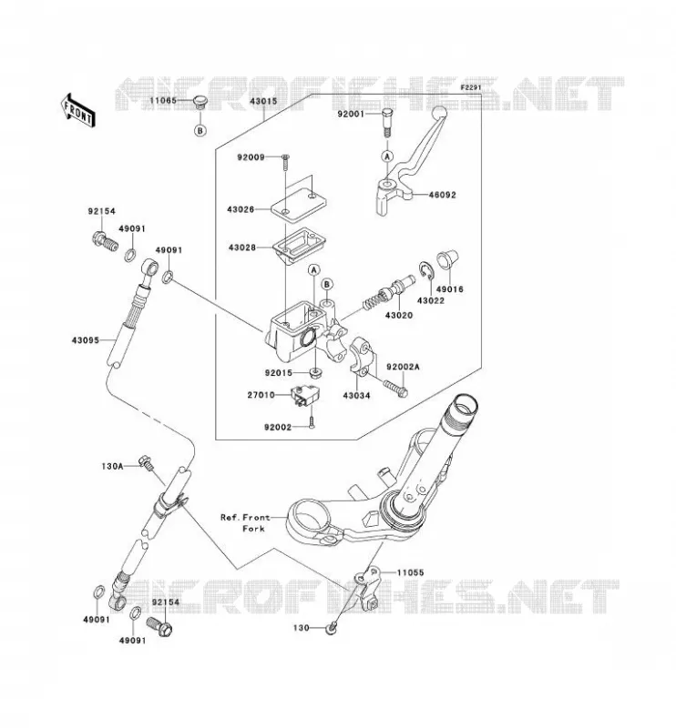 MAITRE CYLINDRE AV Kawasaki MOTOS 250 2011 NINJA 250R  EX250KBFA