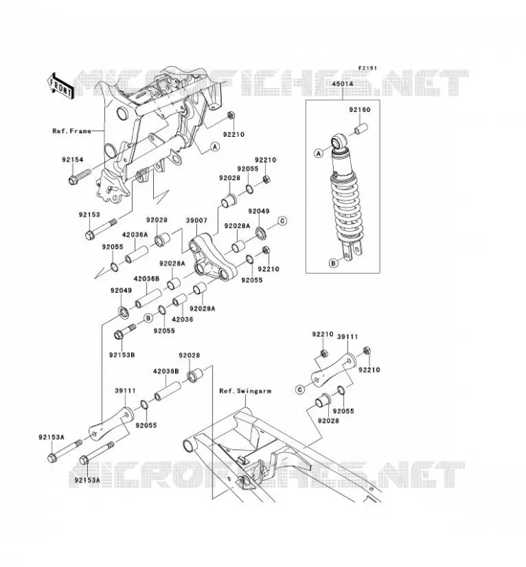 SUSPENSION/AMORTISSEUR Kawasaki MOTOS 250 2011 NINJA 250R  EX250KBFA