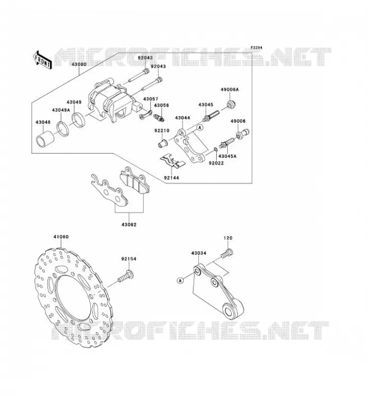 FREIN ARRIERE Kawasaki MOTOS 300 2013 NINJA 300  EX300ADF