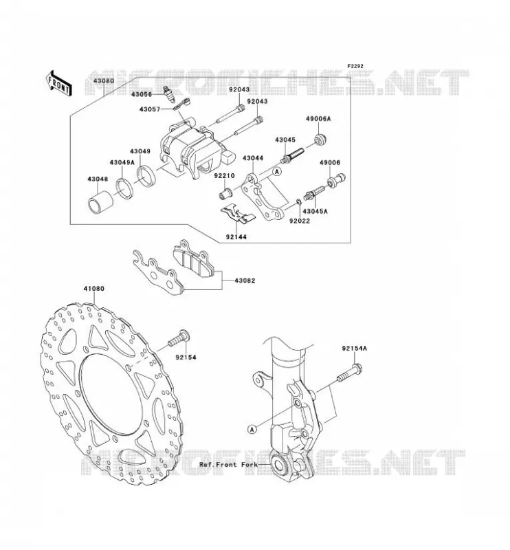 FREIN AVANT Kawasaki MOTOS 300 2014 NINJA 300  EX300AEF