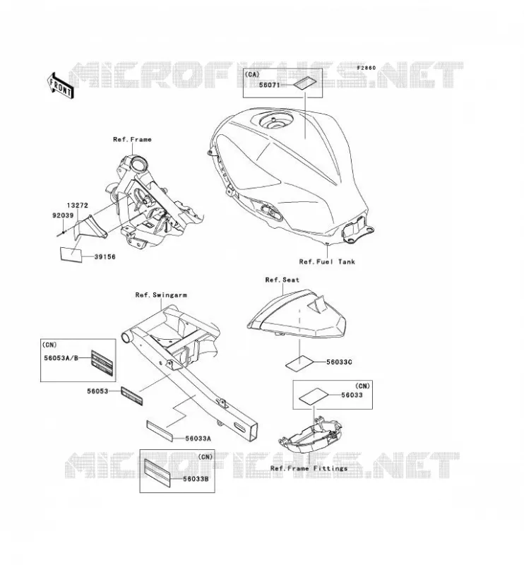 LABEL Kawasaki MOTOS 300 2014 NINJA 300  EX300AEF