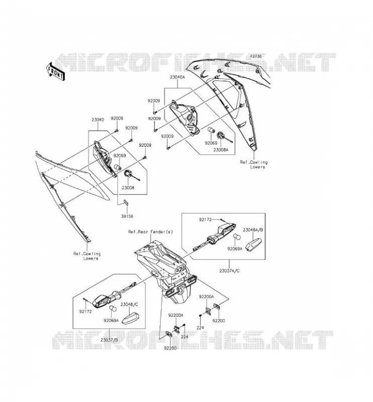 CLIGNOTANTS Kawasaki MOTOS 300 2013 NINJA 300 ABS  EX300BDF