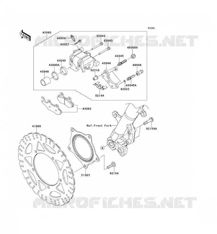 FREIN AVANT Kawasaki MOTOS 300 2013 NINJA 300 ABS  EX300BDF
