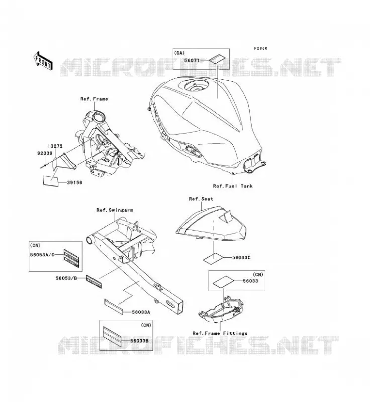 LABEL Kawasaki MOTOS 300 2013 NINJA 300 ABS  EX300BDF
