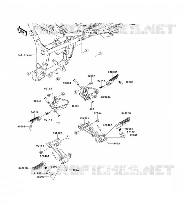 REPOSE PIED Kawasaki MOTOS 300 2014 NINJA 300 ABS  EX300BES