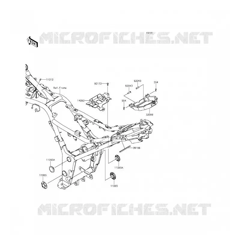 PIECE DE CADRE (COUVERTURE) Kawasaki MOTOS 300 2015 NINJA 300 ABS  EX300BFS