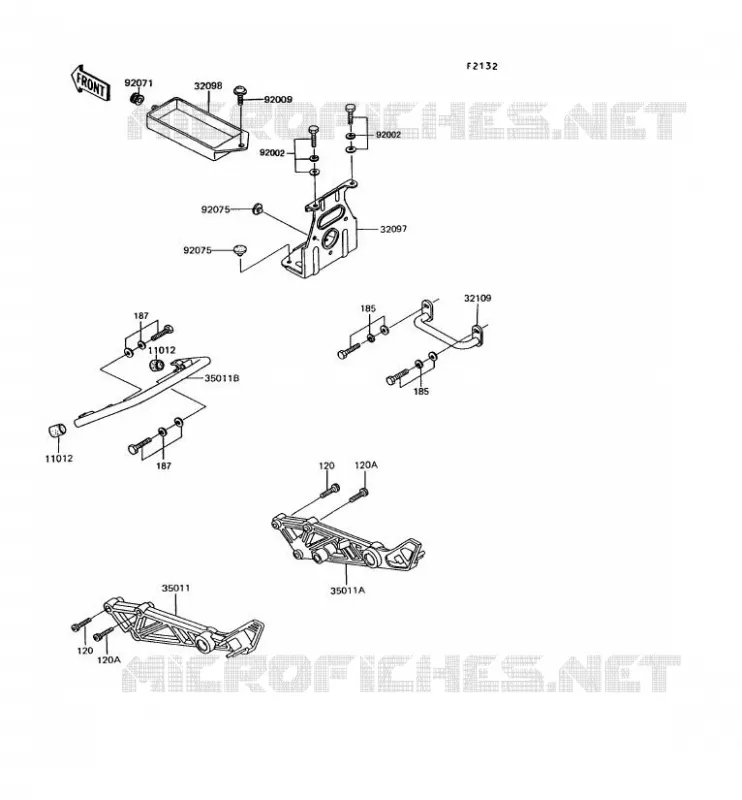SUPPORT BATTERIE Kawasaki MOTOS 305 1994 GPZ305 BELT DRIVE  EX305-B10