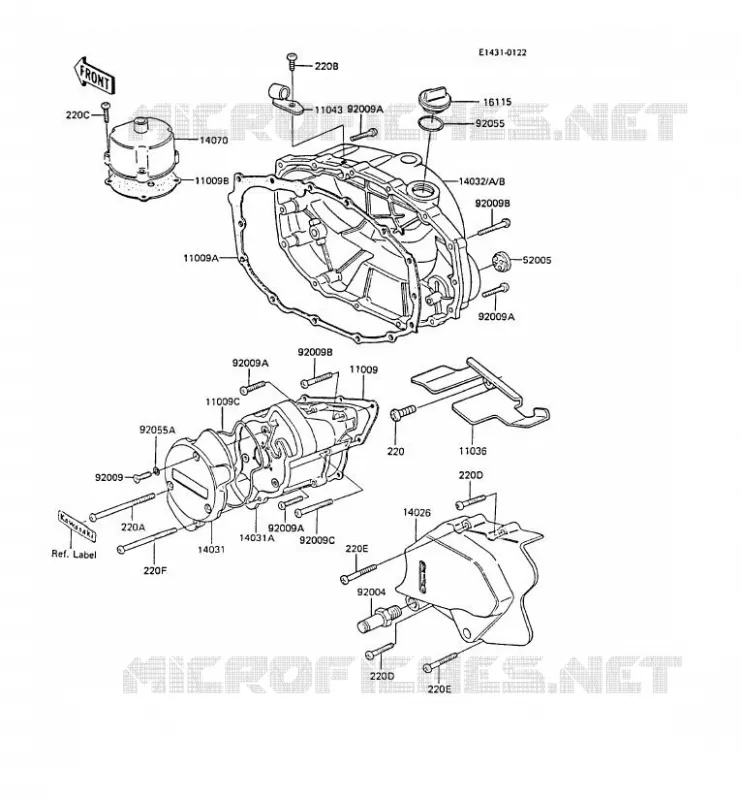 COUVERCLES MOTEUR Kawasaki MOTOS 305 1987 GPZ305 BELT DRIVE  EX305-B5
