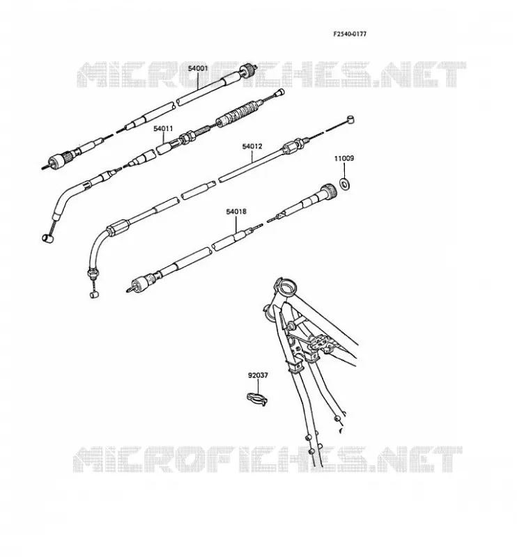 CABLES Kawasaki MOTOS 305 1987 GPZ305 BELT DRIVE  EX305-B5