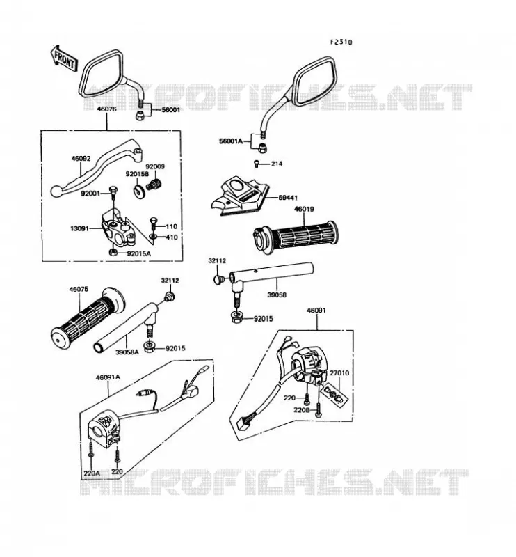 GUIDON Kawasaki MOTOS 305 1991 GPZ305 BELT DRIVE  EX305-B8