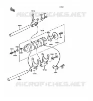 BARILLET/FOURCHETTE pour Kawasaki GPZ305 BELT DRIVE 1991