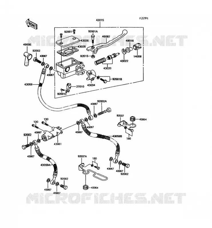 MAITRE CYLINDRE AV Kawasaki MOTOS 305 1993 GPZ305 BELT DRIVE  EX305-B9
