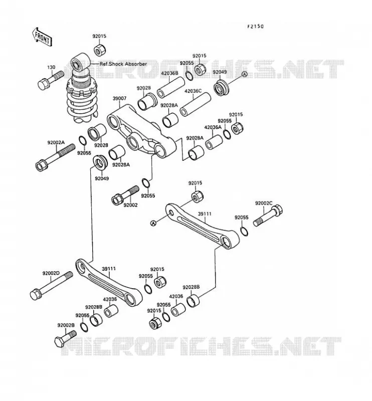 SUSPENSION Kawasaki MOTOS 400 1989 GPZ400S  EX400-A3