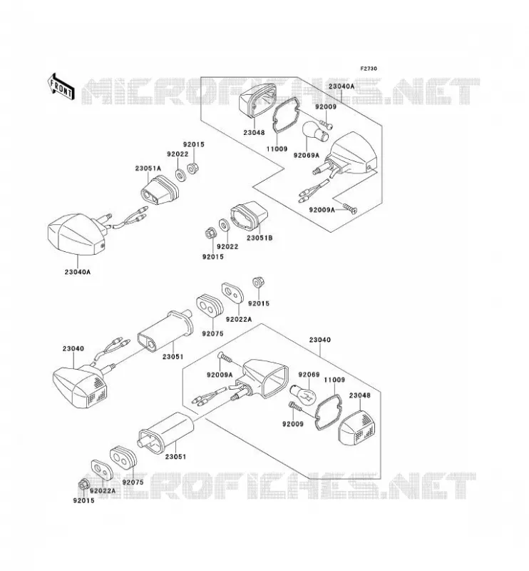 CLIGNOTANTS Kawasaki MOTOS 500 1992 GPZ500S  EX500-A6