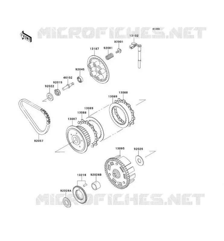 EMBRAYAGE Kawasaki MOTOS 500 1993 GPZ500S  EX500-A7