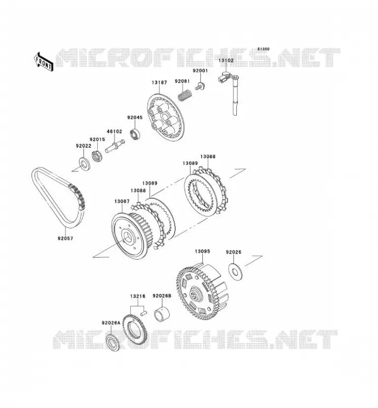 EMBRAYAGE Kawasaki MOTOS 500 1992 GPZ500S  EX500-B5