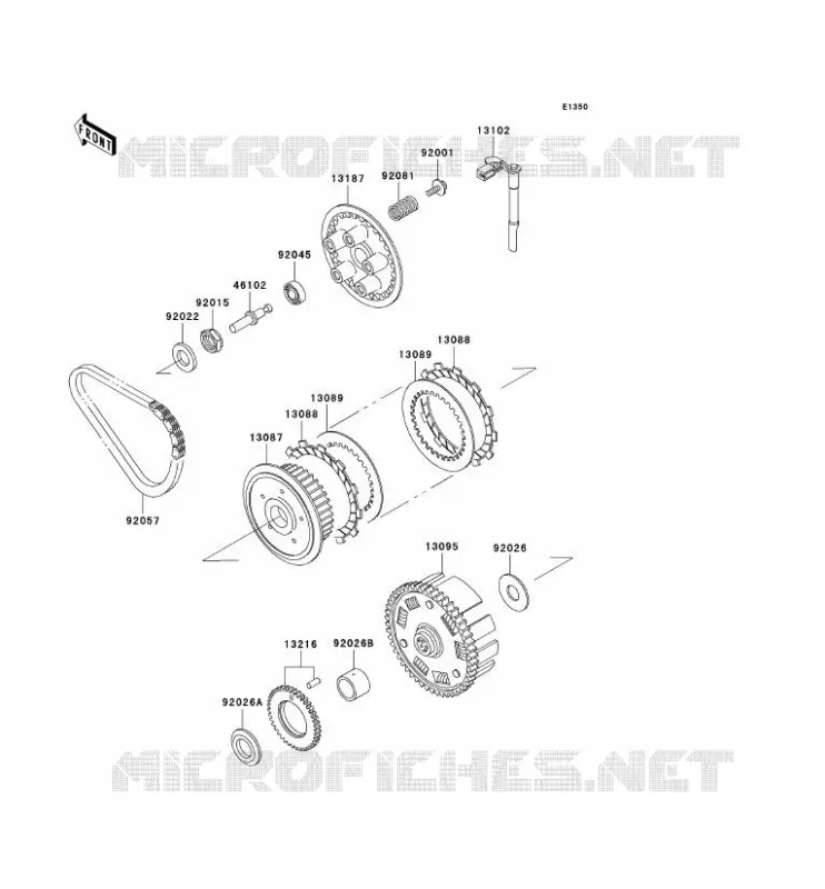 EMBRAYAGE Kawasaki MOTOS 500 1994 GPZ500S  EX500-D1