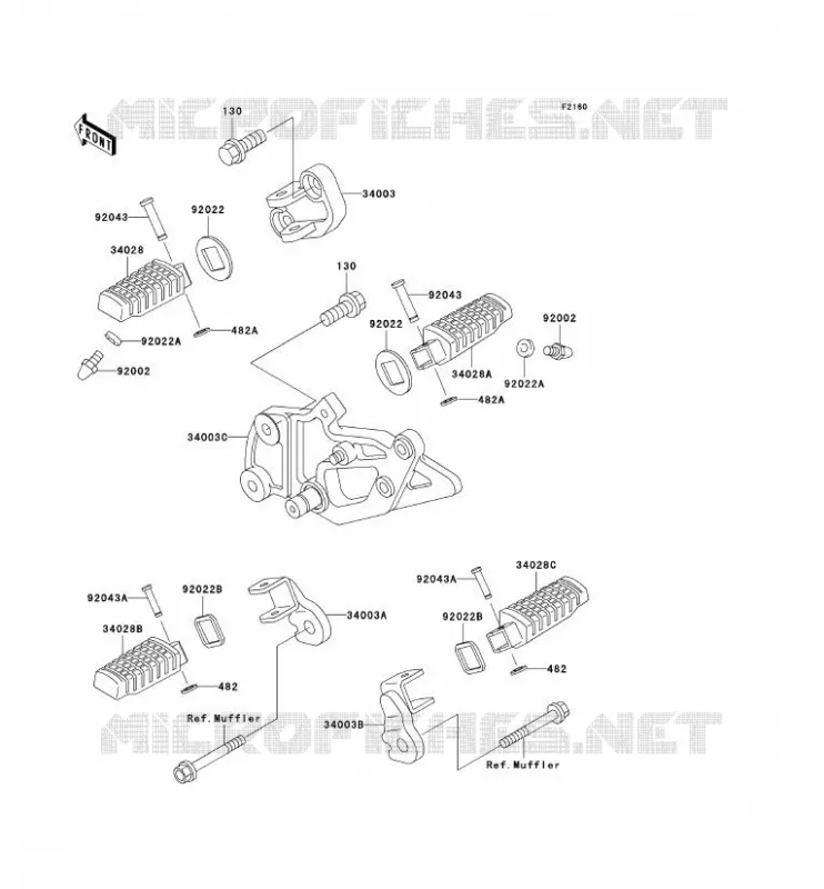 REPOSE PIED Kawasaki MOTOS 500 2003 GPZ500S  EX500-D10