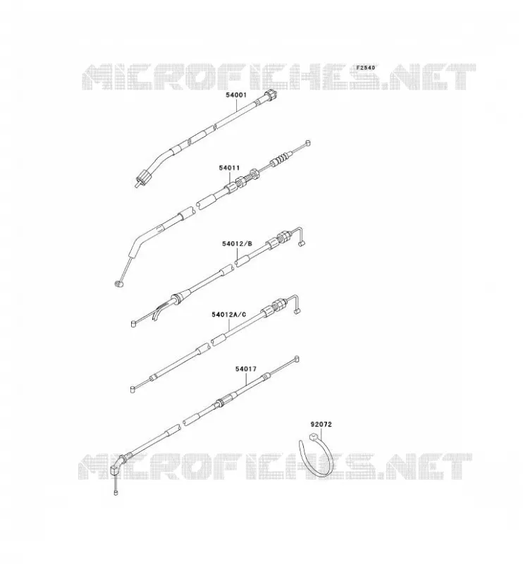 CABLES Kawasaki MOTOS 500 2004 GPZ500S  EX500-D11