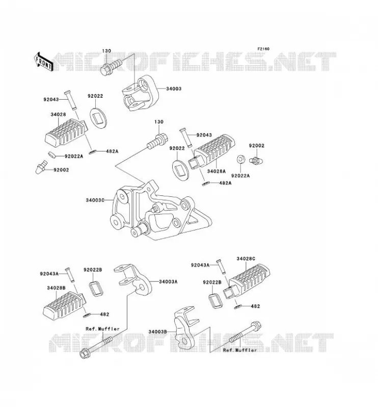 REPOSE PIED Kawasaki MOTOS 500 2005 GPZ500S  EX500-D12