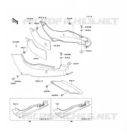 CACHE LAT&Eacute;RAL/GARDE CHAINE pour Kawasaki GPZ500S 1996