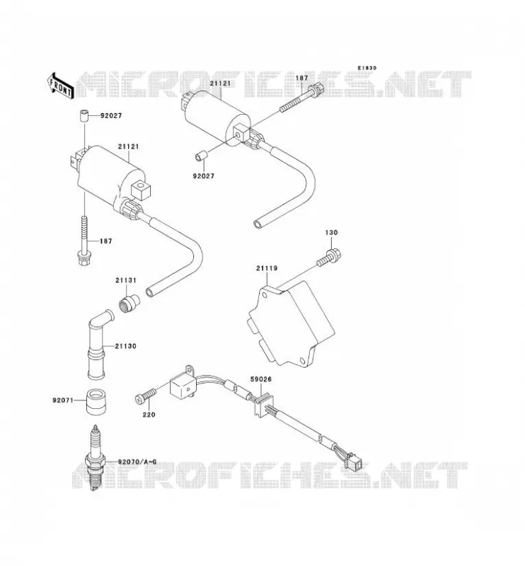 SYSTEME D&acute;ALLUMAGE Kawasaki MOTOS 500 1996 GPZ500S  EX500-D3