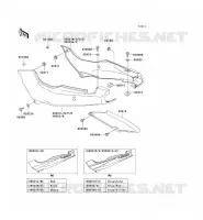 CACHE LAT&Eacute;RAL/GARDE CHAINE pour Kawasaki GPZ500S 1999
