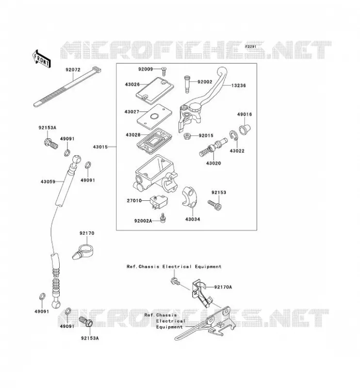 MAITRE CYLINDRE AV Kawasaki MOTOS 500 2006 GPZ500S  EX500D6F