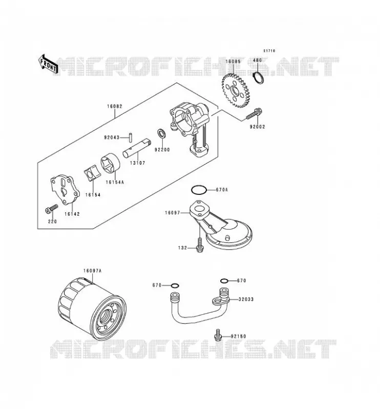POMPE A HUILE Kawasaki MOTOS 500 2000 GPZ500S  EX500-D7