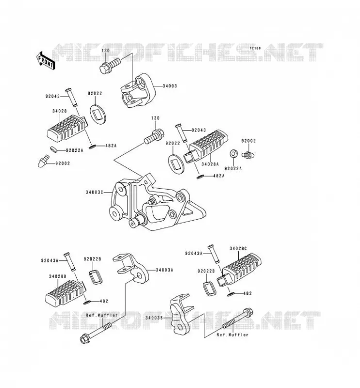REPOSE PIED Kawasaki MOTOS 500 2000 GPZ500S  EX500-D7